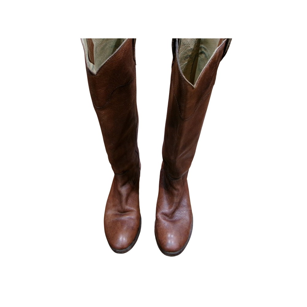 Frye Campus 14L Brown Leather Tall Western‎ Boots 77203 Womens 8.5 B